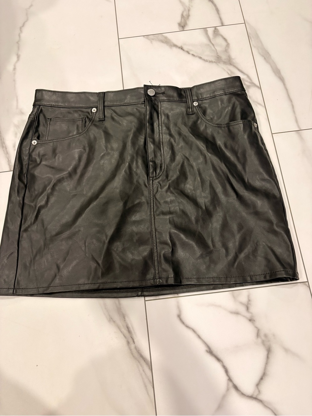 Universal Thread Black Faux Leather Mini Skirt